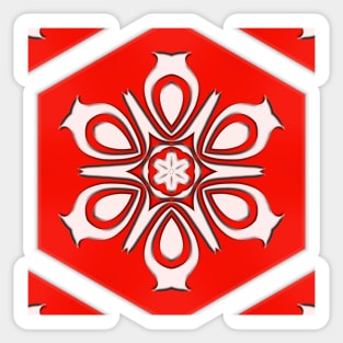 Bright Red Kaleidoscope Pattern (Seamless) 1 Sticker